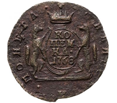  Монета 1 копейка 1768 КМ Екатерина II F, фото 1 