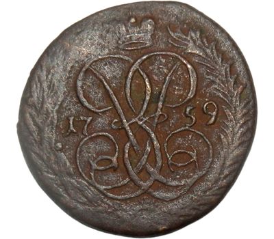  Монета денга 1759 Елизавета Петровна F, фото 1 