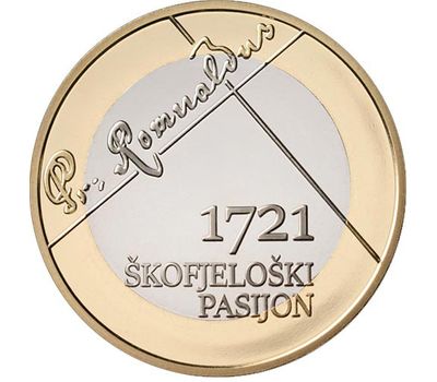  Монета 3 евро 2021 «300 лет шествию покаяния в Шкофье-Лока» Словения, фото 1 