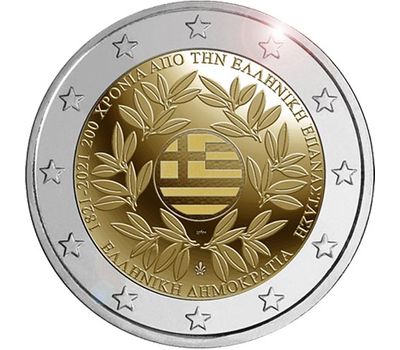  Монета 2 евро 2021 «200 лет греческой революции» Греция, фото 1 