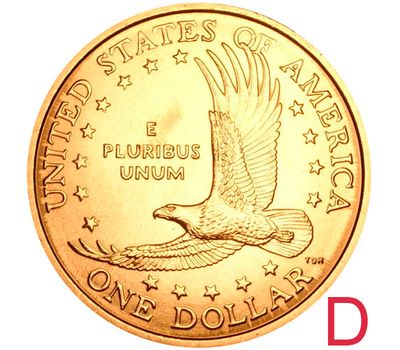  Монета 1 доллар 2002 «Парящий орёл» США D (Сакагавея), фото 1 