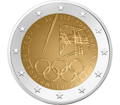  Монета 2 евро 2021 «Участие Португалии в Олимпийских играх в Токио» Португалия, фото 1 