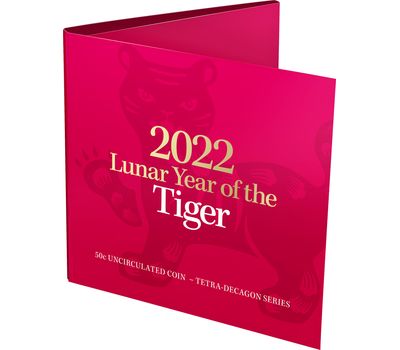  Монета 50 центов 2022 «Год Тигра» Австралия (в буклете), фото 2 