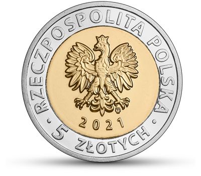  Монета 5 злотых 2021 «Замок Ксёнж в Валбжихе» Польша, фото 2 