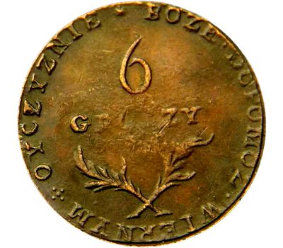  Монета 6 грошей 1813 «Осада Замостья» (копия), фото 2 