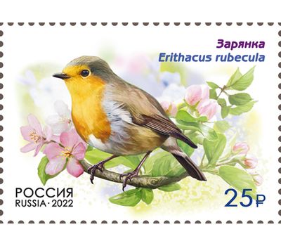  4 почтовые марки «Фауна России. Певчие птицы» 2022, фото 5 