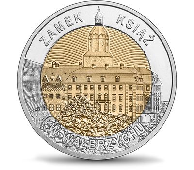  Монета 5 злотых 2021 «Замок Ксёнж в Валбжихе» Польша, фото 1 