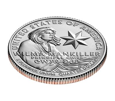  Монета 25 центов 2022 «Вилма Мэнкиллер» (Выдающиеся женщины США) S, фото 3 