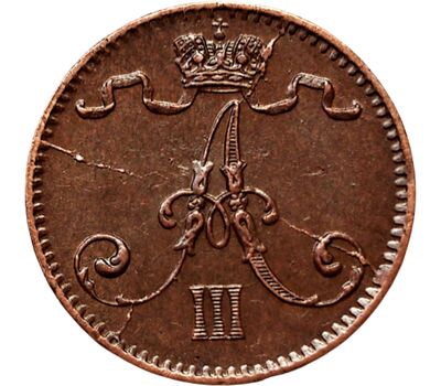  Монета 1 пенни 1884 «Александр III» Русская Финляндия (копия), фото 2 