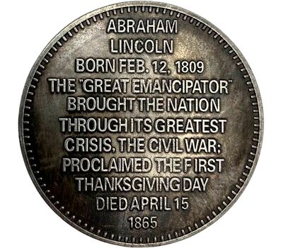  Памятная медаль «16-й президент США Авраам Линкольн 1861-1865 гг.» (копия), фото 2 