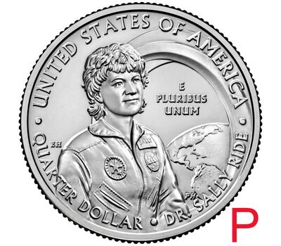  Монета 25 центов 2022 «Доктор Салли Райд» (Выдающиеся женщины США) P, фото 1 