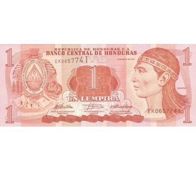  Банкнота 1 лемпира 2010 Гондурас Пресс, фото 1 