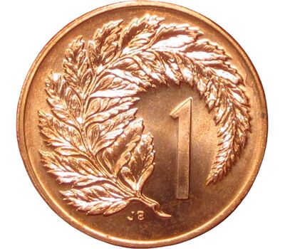  Монета 1 цент 1987 «Лист папоротника» Новая Зеландия, фото 1 