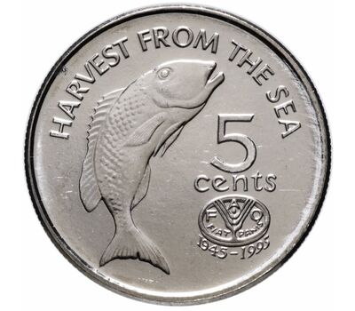  Монета 5 центов 1995 «ФАО — 50 лет» Фиджи, фото 1 