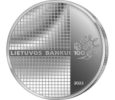  Монета 1,5 евро 2022 «100 лет банку» Литва, фото 2 