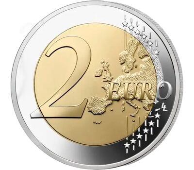  Монета 2 евро 2023 «Олимпийские игры 2024 года в Париже» Франция (синяя коинкарта), фото 3 