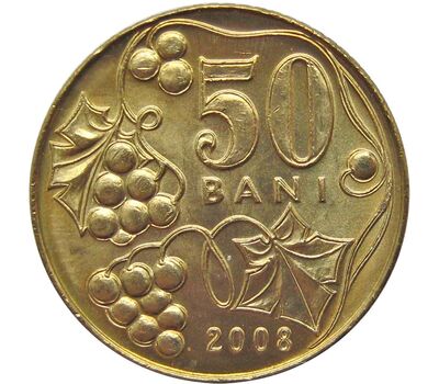  Монета 50 бани 2008 Молдова, фото 1 