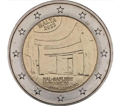  Монета 2 евро 2022 «Мегалитический храм Хал-Сафлиени» Мальта, фото 1 