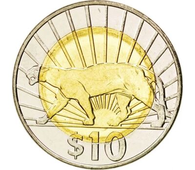  Монета 10 песо 2011 «Пума» Уругвай, фото 1 