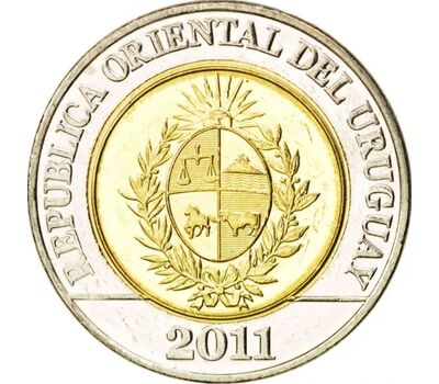  Монета 10 песо 2011 «Пума» Уругвай, фото 2 