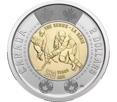  Монета 2 доллара 2022 «50-летие суперсерии СССР-Канада» Канада, фото 1 