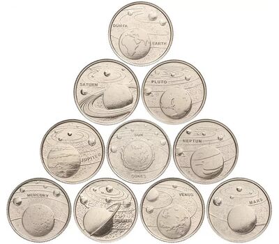  Набор монет 1 куруш 2022 «Планеты Солнечной Системы» Турция, фото 1 