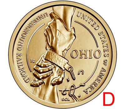  Монета 1 доллар 2023 «Подземная железная дорога» D (Американские инновации), фото 1 