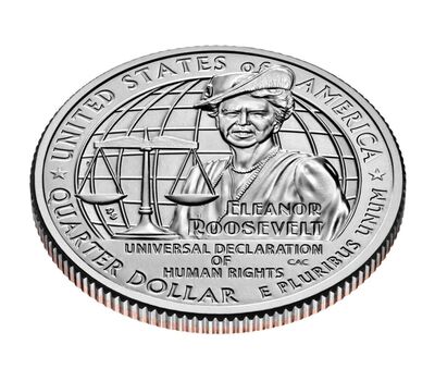  Монета 25 центов 2023 «Элеонора Рузвельт» (Выдающиеся женщины США) D, фото 2 