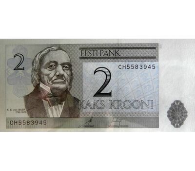  Банкнота 2 кроны 2007 Эстония Пресс, фото 1 