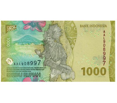  Банкнота 1000 рупий 2022 Индонезия Пресс, фото 2 