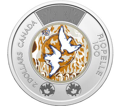  Монета 2 доллара 2023 «100 лет со дня рождения Жана Поля Риопеля» Канада (цветная), фото 1 