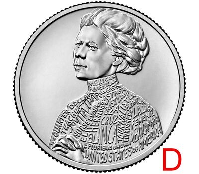  Монета 25 центов 2023 «Йовита Идар» (Выдающиеся женщины США) D, фото 1 