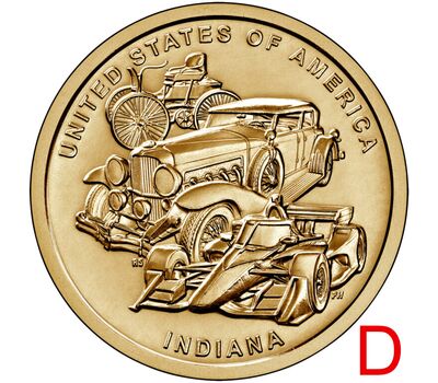 Монета 1 доллар 2023 «Автопромышленность» D (Американские инновации), фото 1 