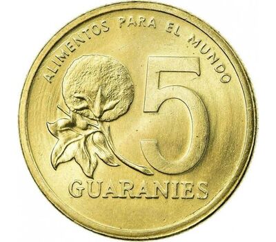 Монета 5 гуарани 1992 Парагвай, фото 2 