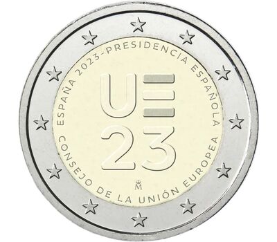  Монета 2 евро 2023 «Председательство в Совете ЕС» Испания, фото 1 
