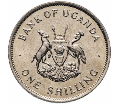  Монета 1 шиллинг 1976 «Журавль» Уганда, фото 2 