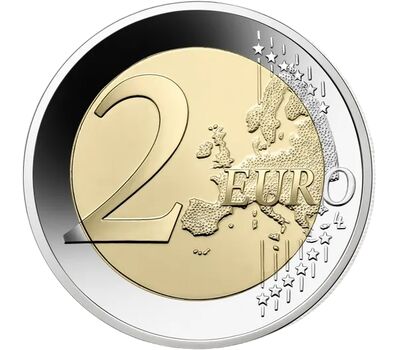  Монета 2 евро 2023 «Чемпионат мира по регби» Франция, фото 2 