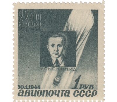  3 почтовые марки «Авиапочта. Памяти советских стратонавтов» СССР 1944, фото 4 