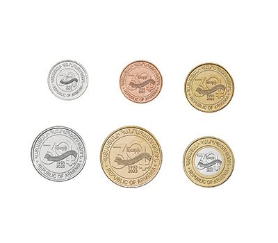  Набор 6 монет 10, 20, 50, 100, 200, 500 драм «30 лет национальной валюте» Армения, фото 1 