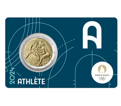  Монета 2 евро 2024 «Летние Олимпийские игры 2024 в Париже» Франция (в блистере), фото 4 