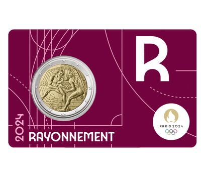  Монета 2 евро 2024 «Летние Олимпийские игры 2024 в Париже» Франция (в блистере), фото 5 