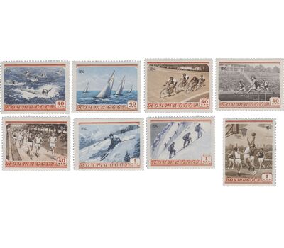  8 почтовых марок «Спорт» СССР 1954, фото 1 