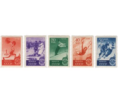  5 почтовых марок (1372-1376) «Спорт» СССР 1949, фото 1 