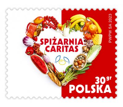  Почтовая марка «Продовольственная кладовая Каритас» Польша 2023, фото 1 