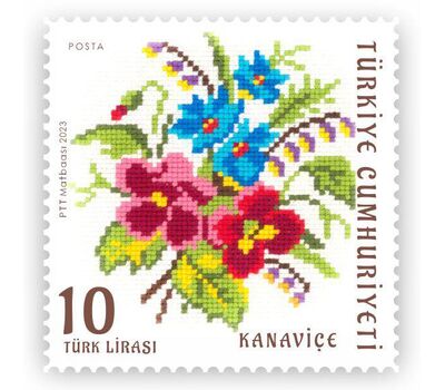  Почтовая марка «Вышивка крестиком» Турция 2023, фото 1 