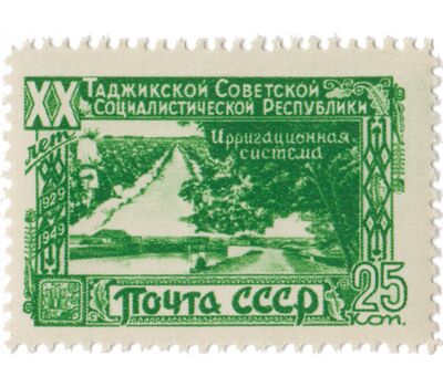  5 почтовых марок «20 лет Таджикской ССР» СССР 1949, фото 4 