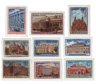  9 почтовых марок «Музеи Москвы» СССР 1950, фото 1 