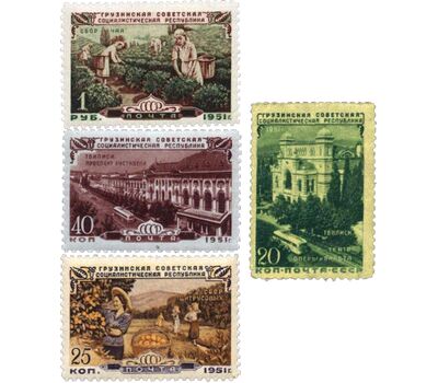 4 почтовые марки «30 лет Грузинской ССР» СССР 1951, фото 1 