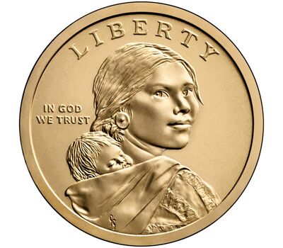  Монета 1 доллар 2024 «Закон о гражданстве индейцев» США D (Сакагавея), фото 2 