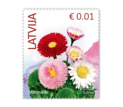  2 почтовые марки «Стандарт. Флора. Цветы» Латвия 2023, фото 2 